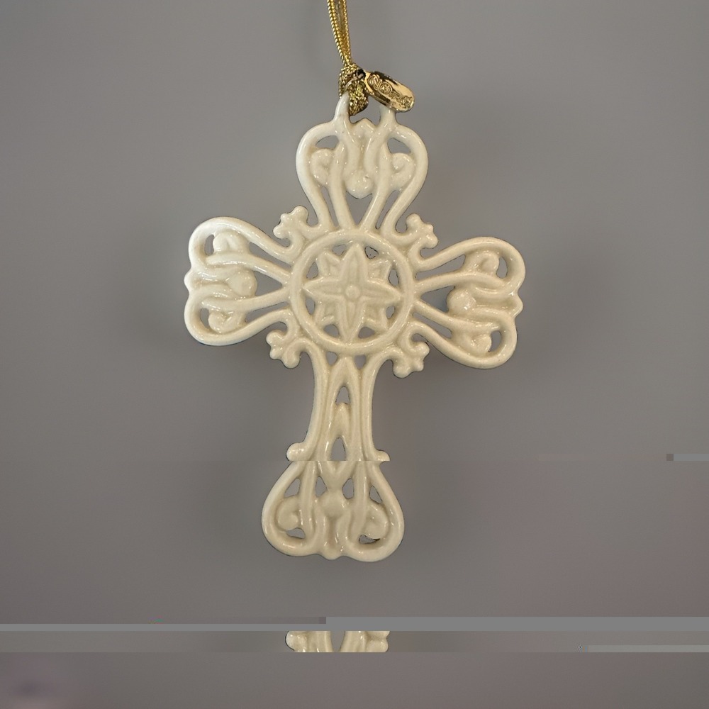 Lenox China 2013 Annual Snow Fantasies Cross Christmas Ornament Holiday Decor EC